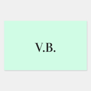 Eenvoudige effen kleur voeg naam tekst monogram to rechthoekige sticker