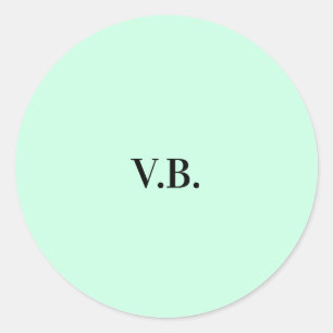 Eenvoudige effen kleur voeg naam tekst monogram to ronde sticker