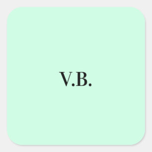 Eenvoudige effen kleur voeg naam tekst monogram to vierkante sticker