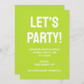 Eenvoudige effen massieve kleur heldere zuur groen kaart (Voorkant / Achterkant)