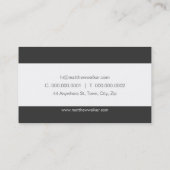 EENVOUDIGE effen moderne slimme donkere houtskool  Visitekaartje (Achterkant)