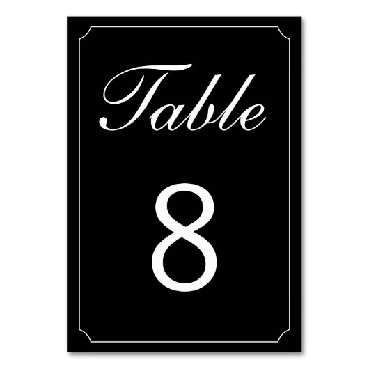 Eenvoudige, effen rand Dubbelzijdige tabelnummers Kaart (Achterkant)