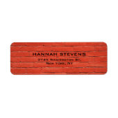 Eenvoudige effen roodachtige Oranje wand Elegant M Etiket (Voorkant)