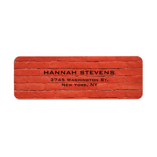 Eenvoudige effen roodachtige Oranje wand Elegant M Etiket (Voorkant)