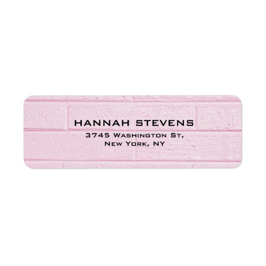 Eenvoudige effen roze muur Elegant Modern Etiket (Voorkant)