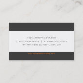 EENVOUDIGE effen vet modern houtskool grijs sinaas Visitekaartje (Achterkant)