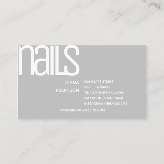 Eenvoudige effen wit grijs minimalistische moderne visitekaartje (Achterkant)