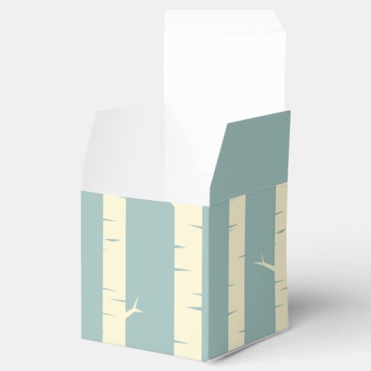 Eenvoudige Eggshell Blue Birch Wedding Favor Boxes Bedankdoosjes (Geopend)