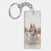 Eenvoudige eigen foto en naam Acrylische Sleutelha Sleutelhanger (Voorkant Links)