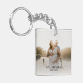 Eenvoudige eigen foto en naam Acrylische Sleutelha Sleutelhanger (Voorkant Links)