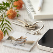 Eenvoudige eigen foto en naam Acrylische Sleutelha Sleutelhanger (Voorkant Rechts)