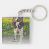 Eenvoudige eigen foto en naam Acrylische Sleutelha Sleutelhanger (Achterkant)