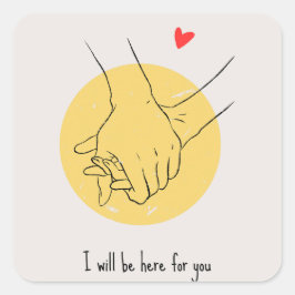 Eenvoudige eigenliefde vierkante sticker