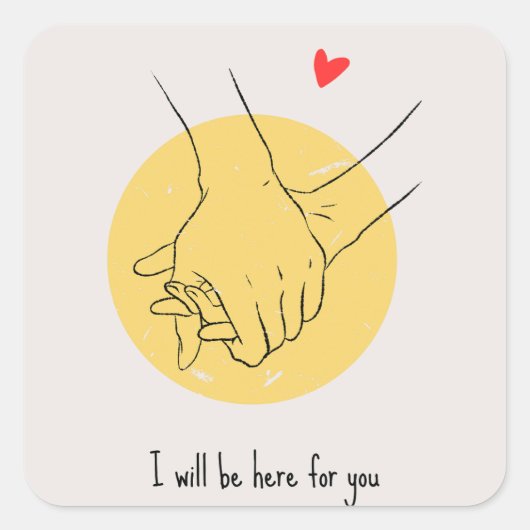 Eenvoudige eigenliefde vierkante sticker (Voorkant)