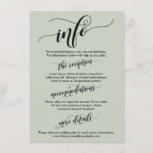 Eenvoudige Elaborating Script Wedding Info Sage Gr Informatiekaartje (Voorkant)