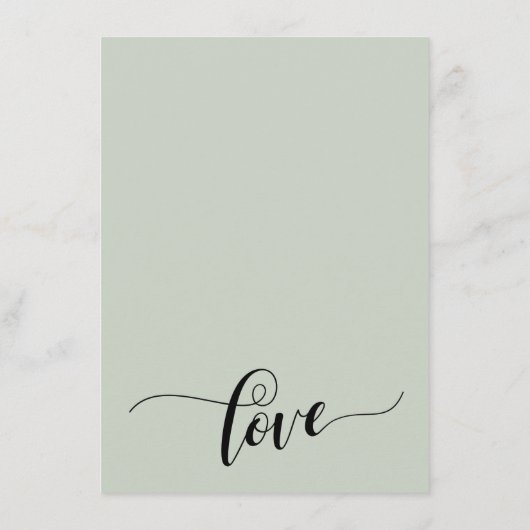 Eenvoudige Elaborating Script Wedding Info Sage Gr Informatiekaartje (Achterkant)