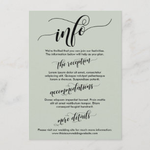 Eenvoudige Elaborating Script Wedding Info Sage Gr Informatiekaartje