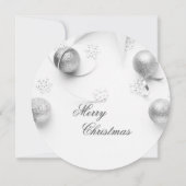 Eenvoudige Elagant White en Silver Kerstparty Kaart (Achterkant)