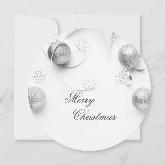 Eenvoudige Elagant White en Silver Kerstparty Kaart (Achterkant)