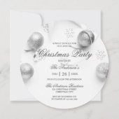 Eenvoudige Elagant White en Silver Kerstparty Kaart (Voorkant)