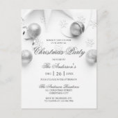 Eenvoudige Elagant White en Silver Kerstparty Uitnodiging Briefkaart (Voorkant)