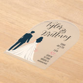 Eenvoudige Elegance Acryl Huwelijksuitnodiging Acryl Uitnodigingen (Laagn)