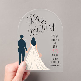 Eenvoudige Elegance Acryl Huwelijksuitnodiging Acryl Uitnodigingen