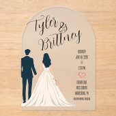 Eenvoudige Elegance Acryl Huwelijksuitnodiging Acryl Uitnodigingen (Voorkant)