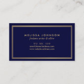 Eenvoudige Elegance Art Deco Stijl Marine/Faux Gou Visitekaartje (Achterkant)