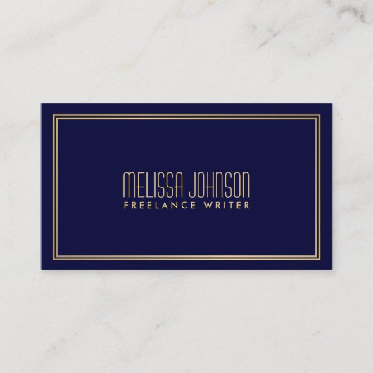 Eenvoudige Elegance Art Deco Stijl Marine/Faux Gou Visitekaartje (Voorkant)