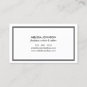 Eenvoudige Elegance Art Deco Stijl Wit/Zwart Visitekaartje (Achterkant)