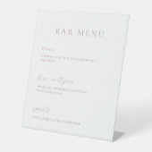 Eenvoudige Elegance Bar Menu Sign Reclamebord Met Voetstuk (Voorkant)