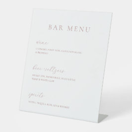 Eenvoudige Elegance Bar Menu Sign Reclamebord Met Voetstuk