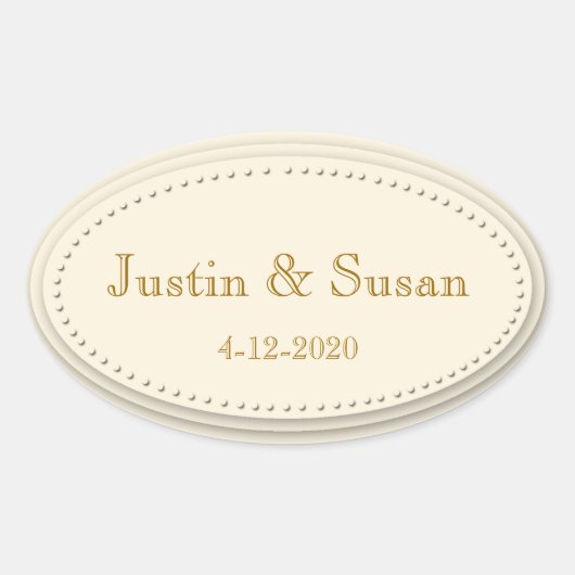 Eenvoudige Elegance Cream Ovale Stickers (Voorkant)