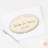 Eenvoudige Elegance Cream Ovale Stickers (Envelop)