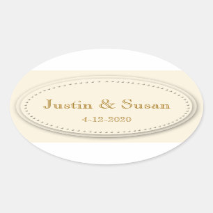 Eenvoudige Elegance Cream Ovale Stickers