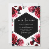 Eenvoudige Elegance Crimson Red Wedding Save The Date (Voorkant)