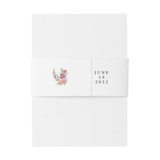 Eenvoudige Elegance Floral Ampersand met namen Uitnodigingen Wikkel (Achterkant Voorbeeld)