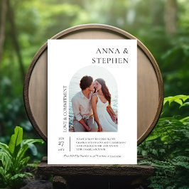 Eenvoudige Elegance Fotocommitment Ceremonie Kaart