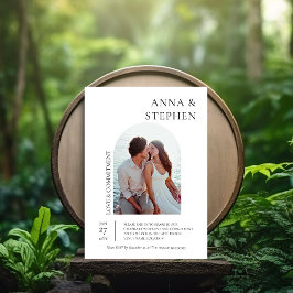 Eenvoudige Elegance Fotocommitment Ceremonie Kaart