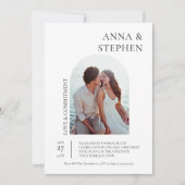 Eenvoudige Elegance Fotocommitment Ceremonie Kaart (Voorkant)