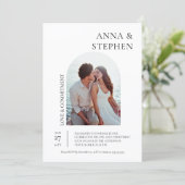 Eenvoudige Elegance Fotocommitment Ceremonie Kaart (Staand voorkant)