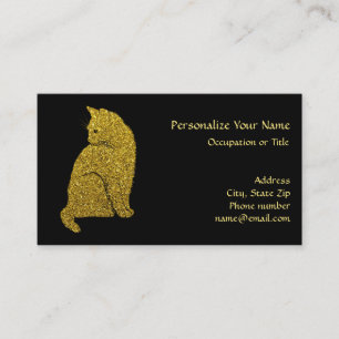 Eenvoudige Elegance Gold Cat Visitekaartje