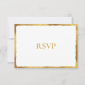 Eenvoudige Elegance Luxe Gold Edge Bruiloft Reacti RSVP Kaartje (Achterkant)
