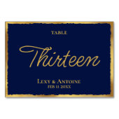 Eenvoudige Elegance Navy Blue Gold Edge, aangepast Kaart (Achterkant)