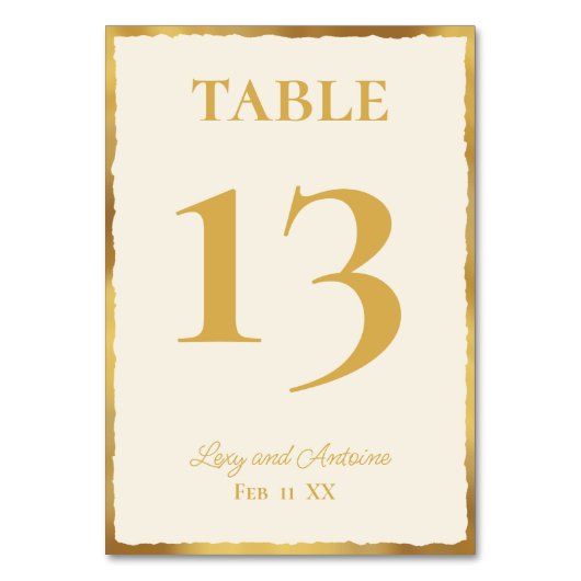 Eenvoudige Elegance, op maat gemaakte Ecru Gold Ed Kaart (Voorkant)