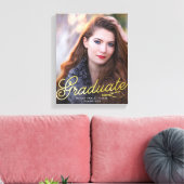 Eenvoudige Elegance Photo Afstuderen Gold Script Canvas Afdruk (Insitu (Woonkamer))