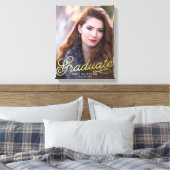 Eenvoudige Elegance Photo Afstuderen Gold Script Canvas Afdruk (Insitu (Slaapkamer))