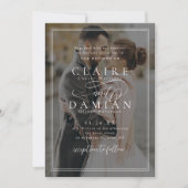 Eenvoudige Elegance Romantisch Script foto bruilof Kaart (Voorkant)