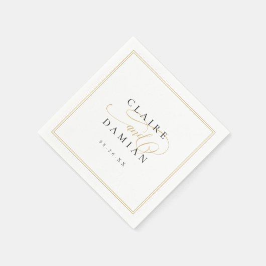 Eenvoudige Elegance Romantisch Script Trouwen Servet (Hoek)